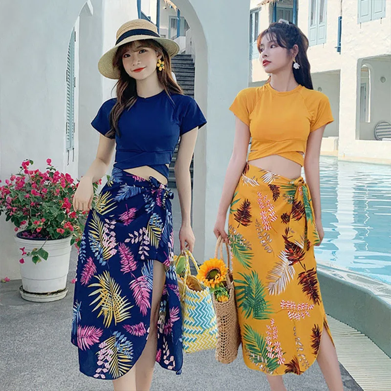 

Женский раздельный купальник, комплект из трех предметов, сказочное бикини большого размера, пикантная уличная одежда для плавания, Повсед...