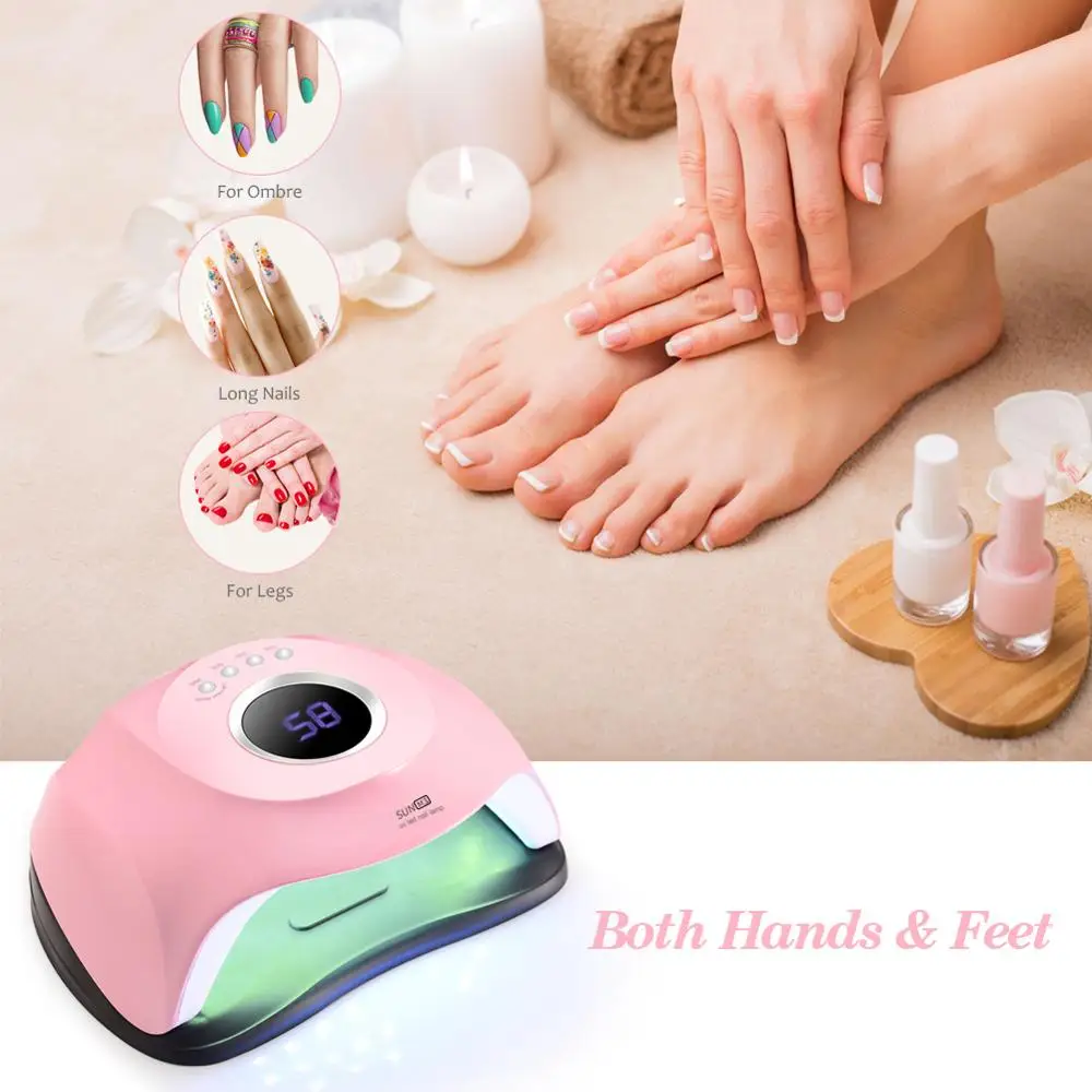 

UV Lamp for Manicure Nail Dryer 120W LEDs Nail Lamp For Quick Curing UV Gel Nail Polish With Motion sensing LCD Display