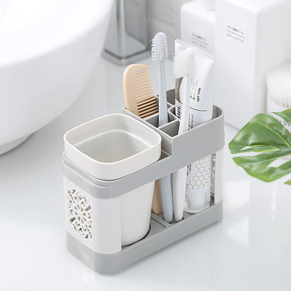 1 комплект Зубная щётка держатель практичный Рабочий стол Пластик двойной чашки