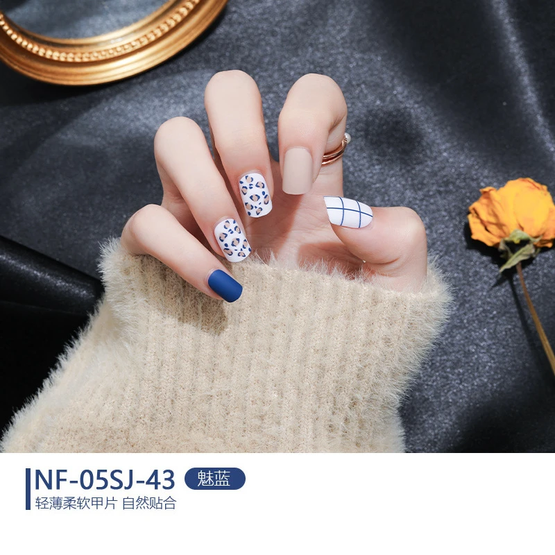 

Art Design Waterproof 24 Pieces Nail Patch Nail Piece Wear Removable Manicure Tools Finished False Nails