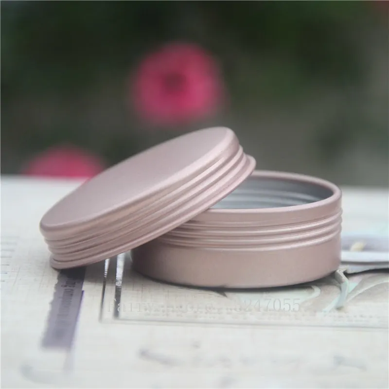 

30/50/100pcs 20-25g Empty Rose Gold Aluminum Pot Jars Cosmetic Containers With Lid Eye cream hair conditioner Tin Cosmetic Metal