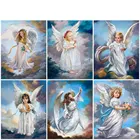 Картина 5D сделай сам из круглыхквадратных страз с изображением ангел, алмазная Вышивка крестом мозаичный портрет, украшение для дома, подарок