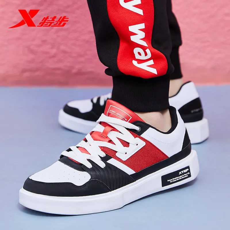 Мужские кожаные кроссовки Xtep Классическая Повседневная обувь для скейтбординга