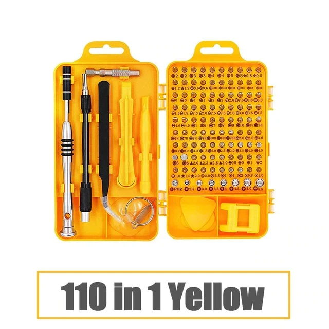 112-Yellow KINDLOV 112 в 1 Набор отверток Отвертка Набор бит Многофункциональный прецизионный мобильный телефон Ремонтное устройство ручные инструменты Torx Hex - Цвет: 112-Yellow