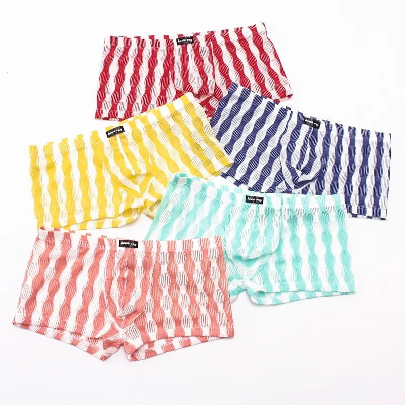 Для мужчин нижнее бельё сексуальные прозрачные трусы боксеры Гей Трусы сетчатые