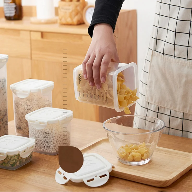 Пластиковые герметичные банки кухонная коробка для хранения прозрачная еды