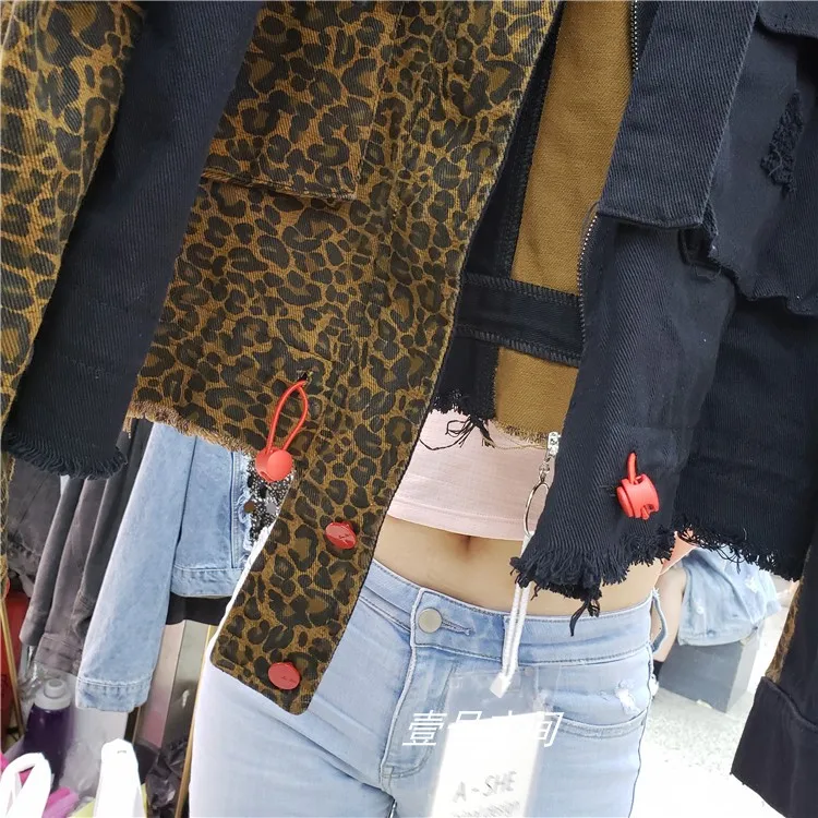 Европейская Новая Осенняя ковбойская куртка с леопардовым принтом Женская