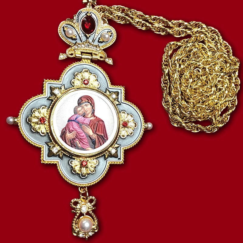Цепочка с кулоном в виде Креста Иисуса для Девы Марии длинное ожерелье круглой