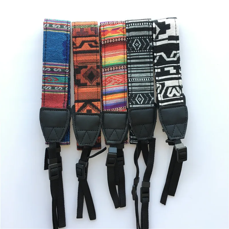 HEONYIRRY 3 in 1 Retro Style Double Cotton Yard Colorful Pattern Camera Shoulder Neck Sling Hand Strap Belt For Canon Nikon Sony |