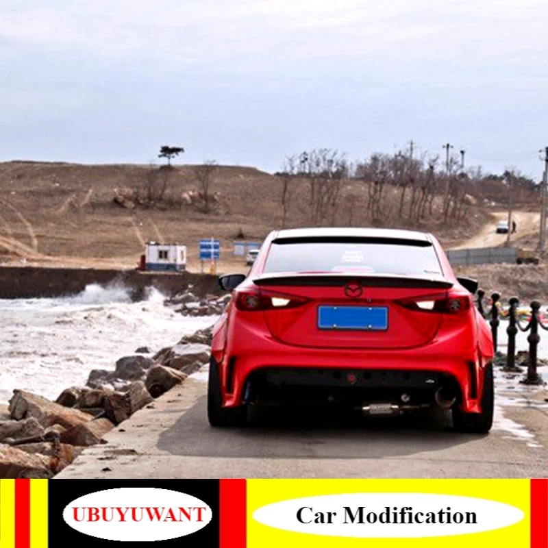 Задний спойлер на крышу автомобиля UBUYUWANT из АБС-пластика для Mazda 3 Axela 2014 2015 2016 2017