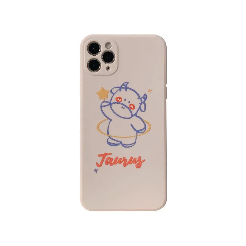 

Recommend Pure color painted cow phone case for iPhone11 12Pro Max mini X XR XS XSMax 8 7PluS anti-drop protective back cover