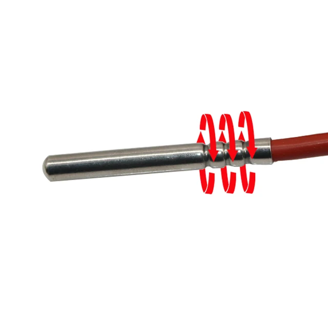 Sonda Temperatura PT100 A 3 Fili - Con Cavo Silicone 2m, Per Riscaldamento, Fino A 200&deg;C