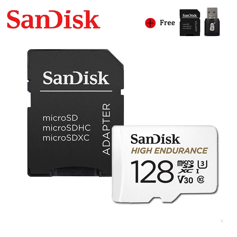Двойной Флеш накопитель SanDisk с высокой износостойкостью Micro SD 128 Гб 64 оперативной