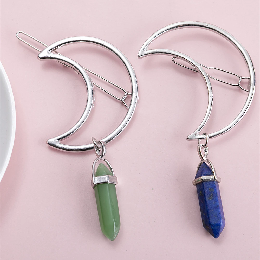 

Retro Hollow Hair Clip Moon Shape Pendant Clamp Goddess Charm Hairpin Ponytail Clip Barrette Headwear For Lady Styling Accessori