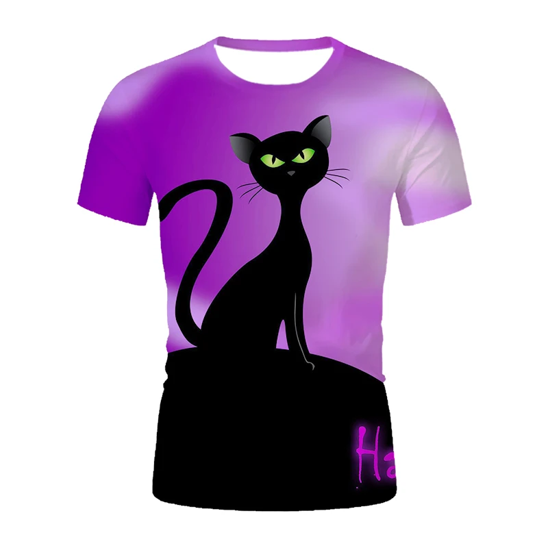

Men's fashion cartoon cat t-shirts animal graphics 3dt men's t-shirts summer fun t shirt short sleeve harajuku hip-hop