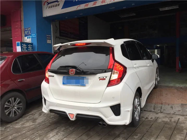 Спойлер для Fit 2014-2017 Honda Jazz WXGAk ABS пластик Материал заднее крыло автомобиля Цвет