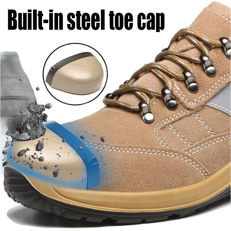 Защитные рабочие ботинки со стальным носком для мужчин и женщин непробиваемые