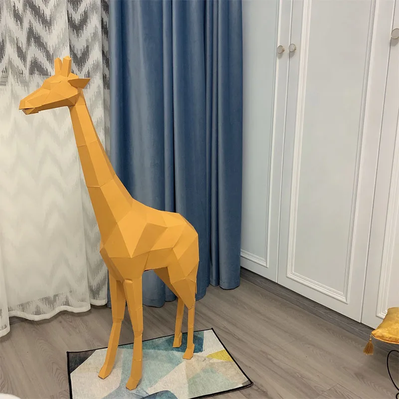 

1m Giraffe Large Animal Paper Model Sculpture DIY Art Gifts Decor For Home Office Store Handmade Papercraft Toys