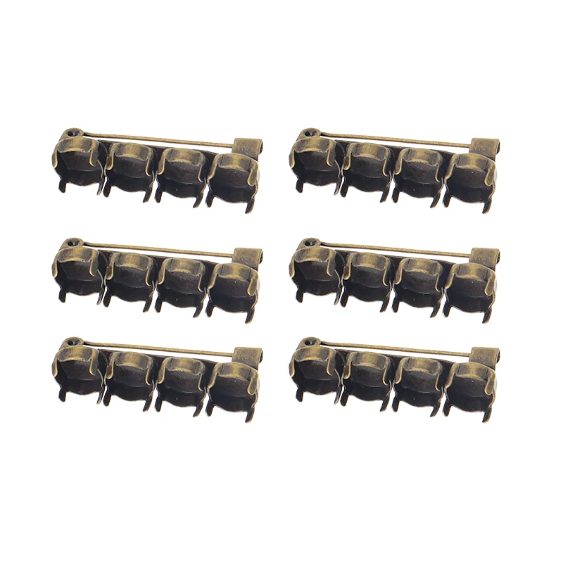 

5 шт. медное покрытие, античная бронза, 8 мм, четыре ячейки, лоток для лап с зажимом для бумаги, основа для броши «сделай сам», аксессуары для из...