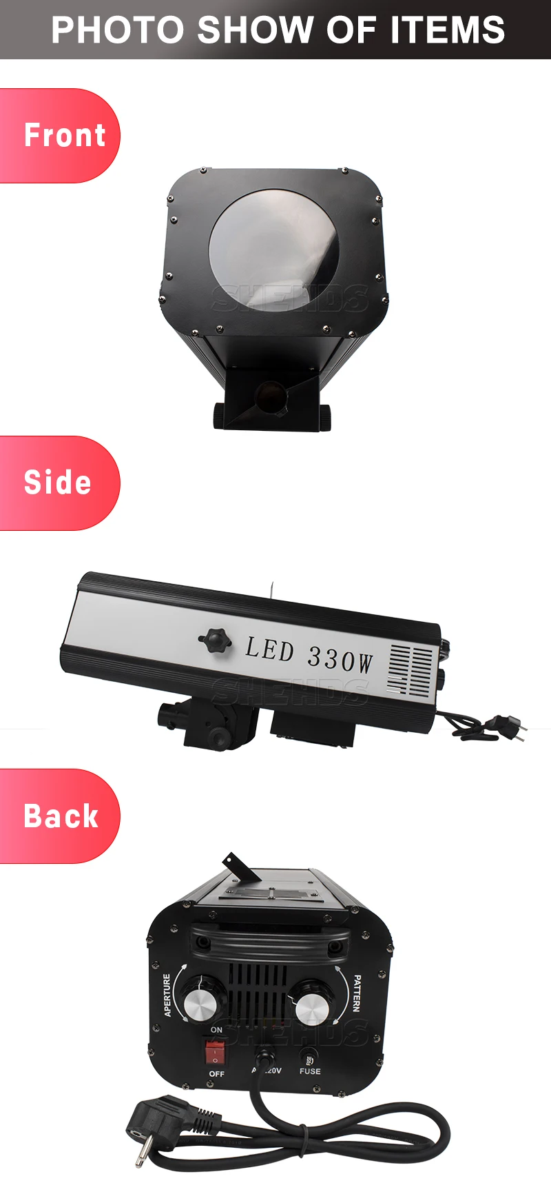330W Светодиодный прожектор слежения диджей светодиодный Followspot ручная работа 6-Цвет фокусирование света гобо пятно-луч света Театр свадебное шоу сценическое мероприятие SHEHDS