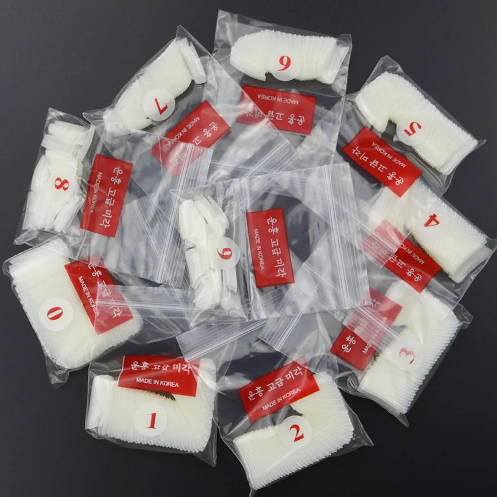 500 шт. накладные ногти в белом/прозрачном/натуральном французском гробу балетки