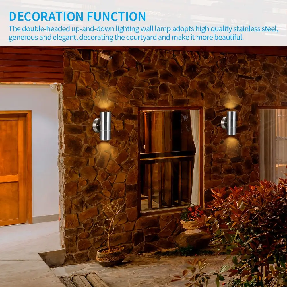 Настенный светильник вверх и вниз из нержавеющей стали уличное садовое