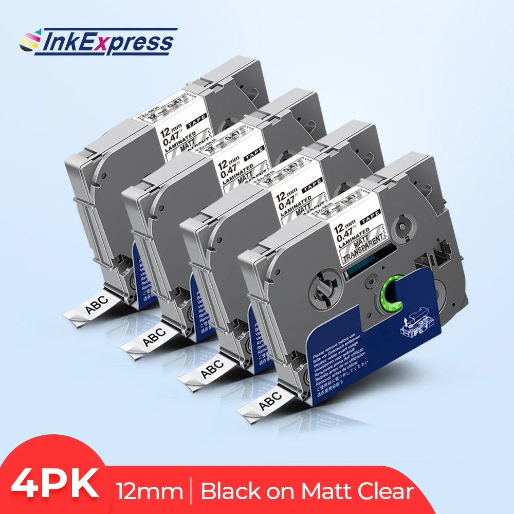 

4PK Black on Matte Clear Transparent Labeling Tape Sticker 12mm M31 Compatible Brother Tape 231 Label for Brother PT Label Maker