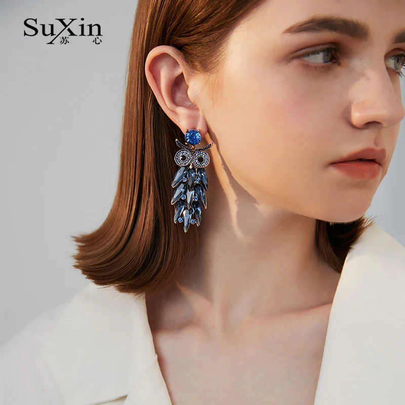 Новые поступления 2019 висячие серьги Suxin с кисточками для женщин кристаллами и