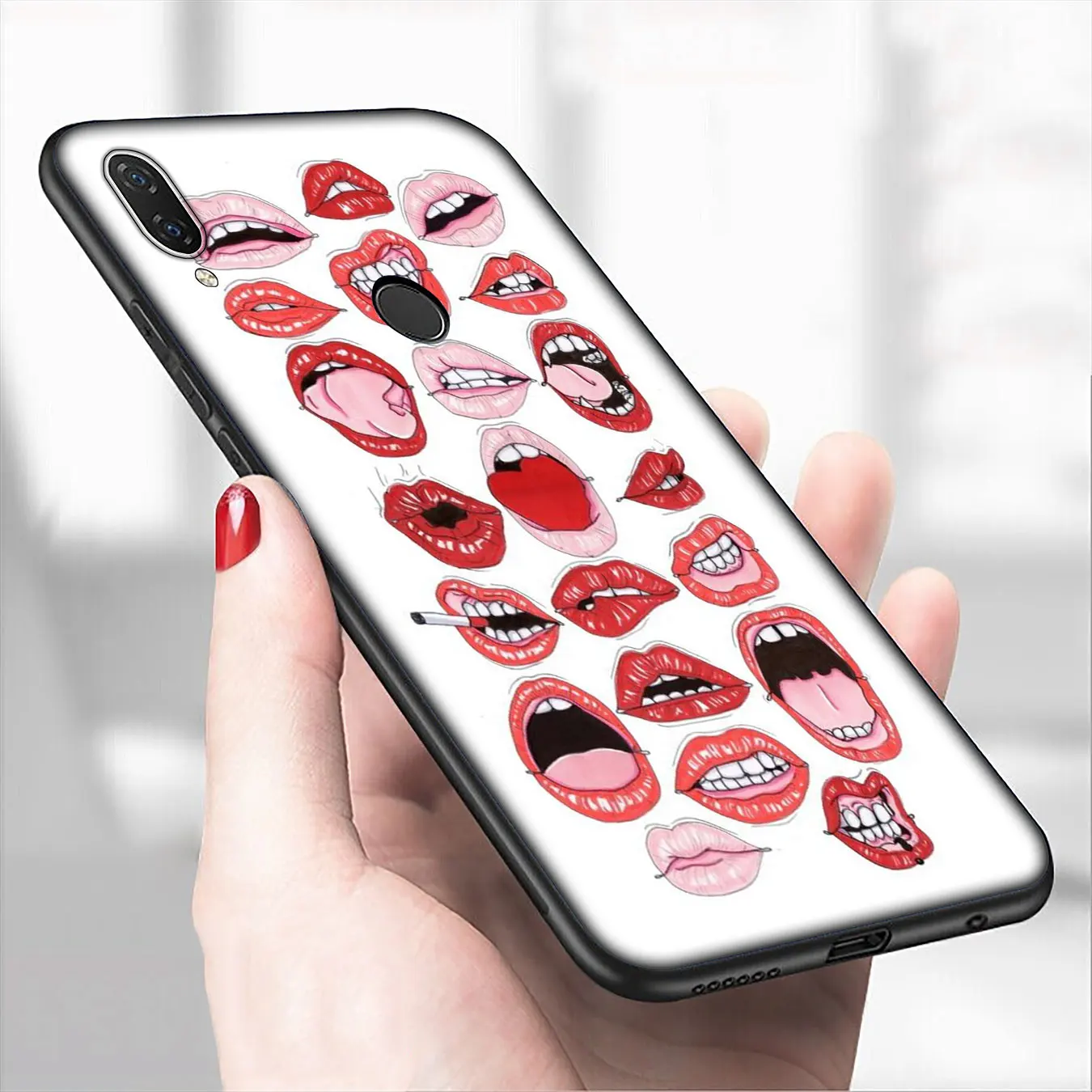 Мягкий силиконовый чехол IYICAO с сексуальными красными губами для Xiaomi Redmi Note 8 8T 8A 7 7A