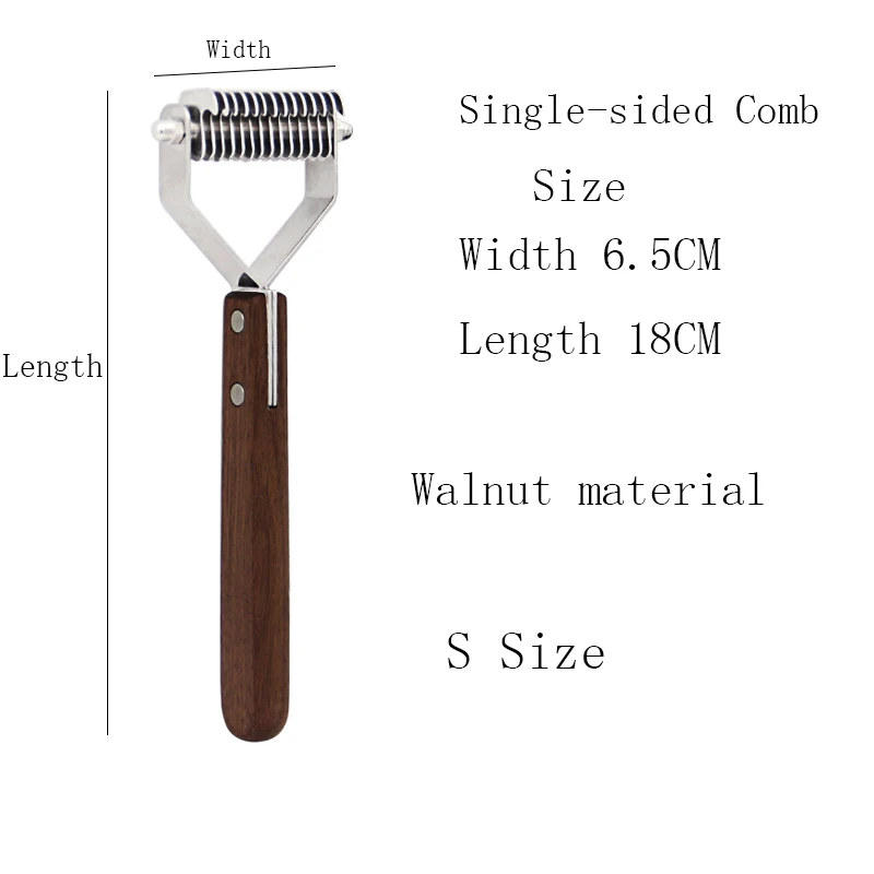 Двухсторонняя Расческа для собак грецкий орех нержавеющая сталь открытый узел