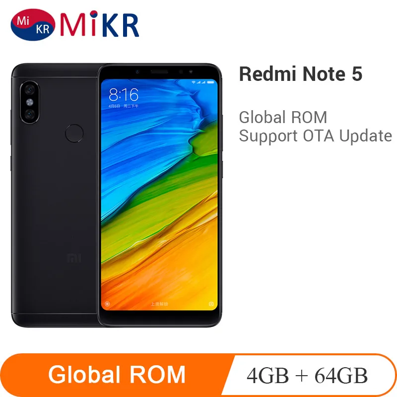 Локальный сервис глобальная rom Xiaomi Redmi Note 5 4 Гб 64 Смартфон Snapdragon 636 Восьмиядерный