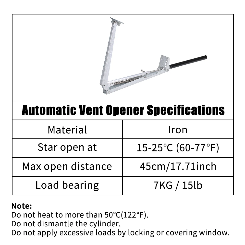 

New Solar Heat Sensitive Automatic Greenhouse Vent Opener +Vent Opener Cylinder Auto Vent Kit For Greenhouses Agriculture Garden