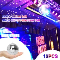 12 pcs mirror disco ball diameter 3cm silver hanging party disco ball for party or dj light effect home decorationsstage props
