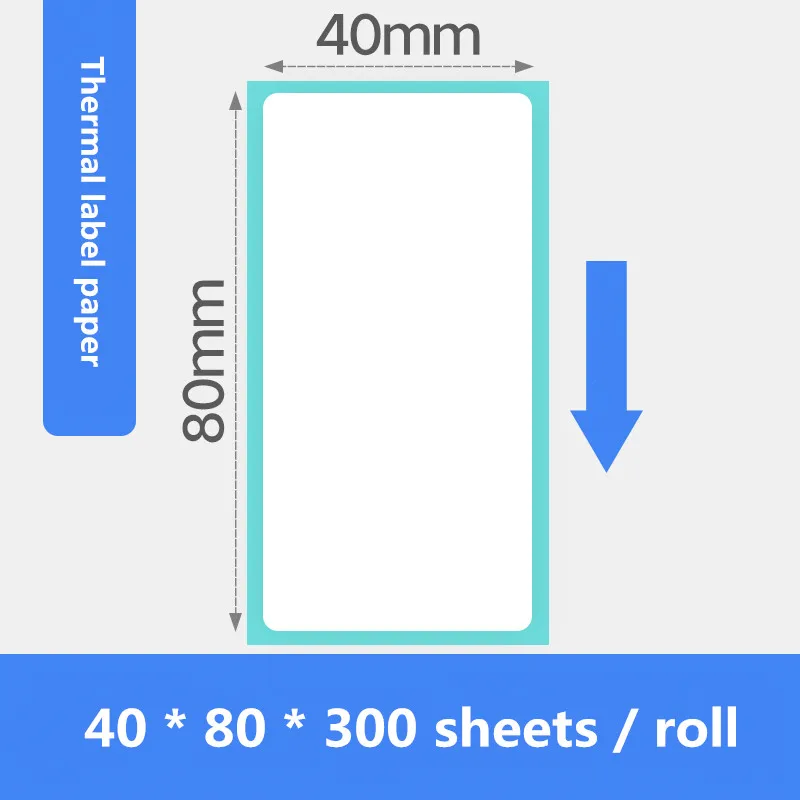 40*80 мм * 300 листов/рулон термоэтикетка бумага для супермаркета полка цена продукта