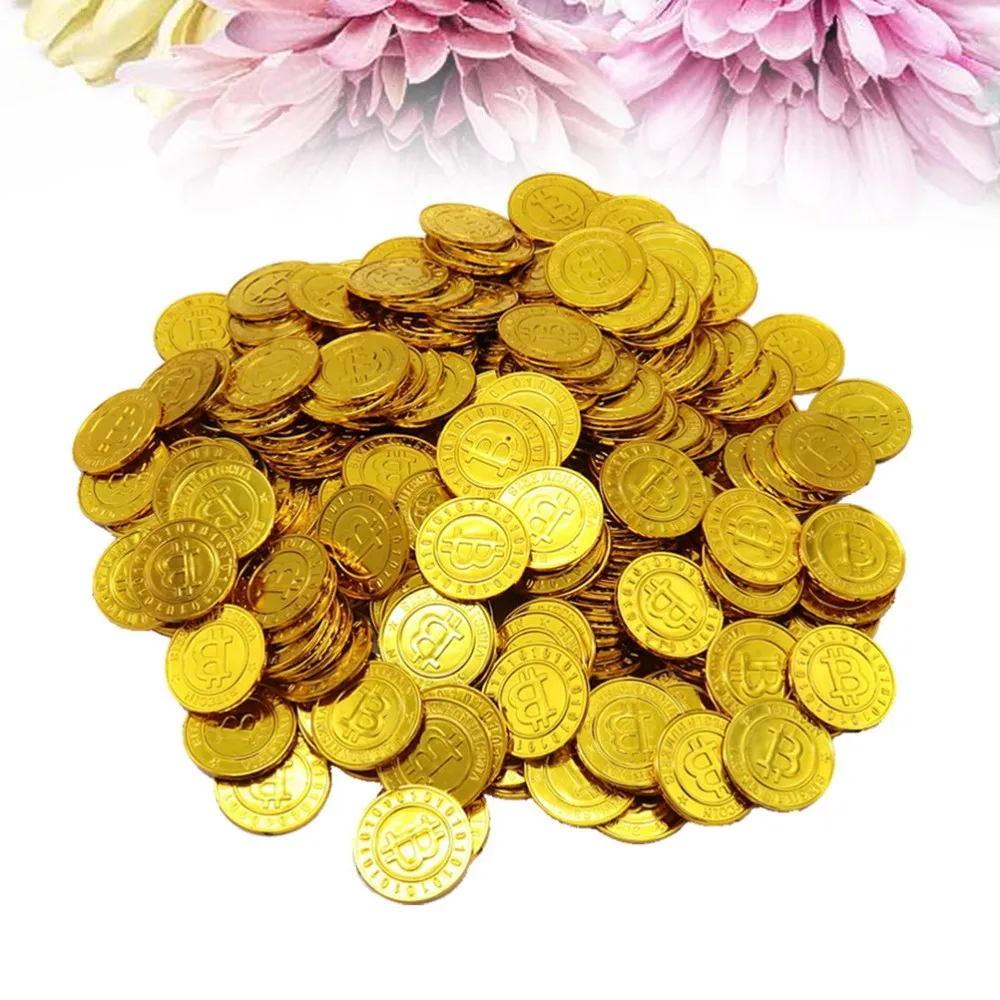 100 шт. золотые монеты валюта реквизит для игры чипы игровой набор подарки