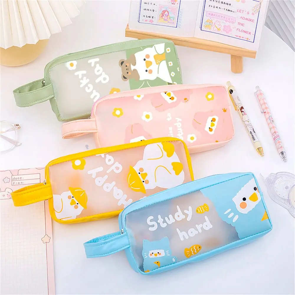 

Korean Version Of The Simple Student Pencil Case School Supplies Pencil Case Portable New Ins Cute Large-Capacity Stationery Box