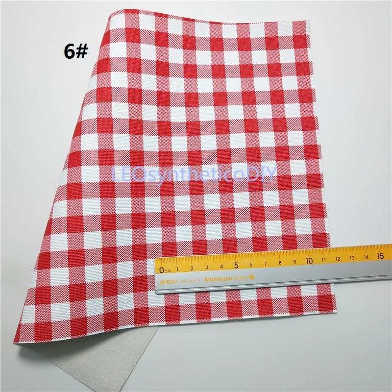 1PCS A4 SIZE Faux Leather Fabric Printed Tartan PU Sewing GM3024B | Дом и сад