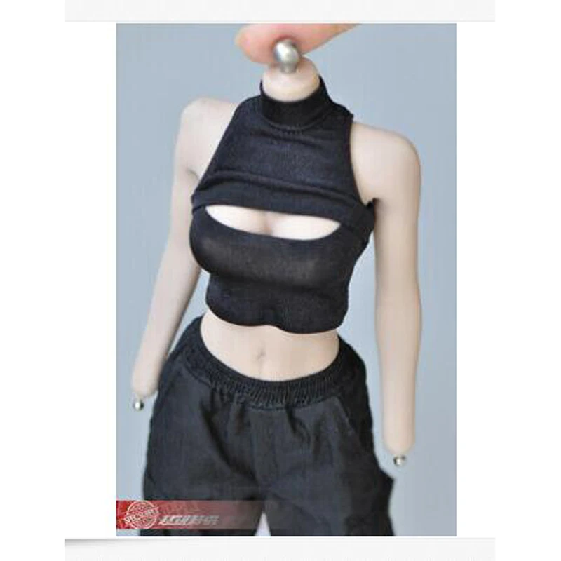 

1/6 Female Cut Shoulder Open Chest Tight T-shirt Fit 12'' PH TBL Figure Body Toy