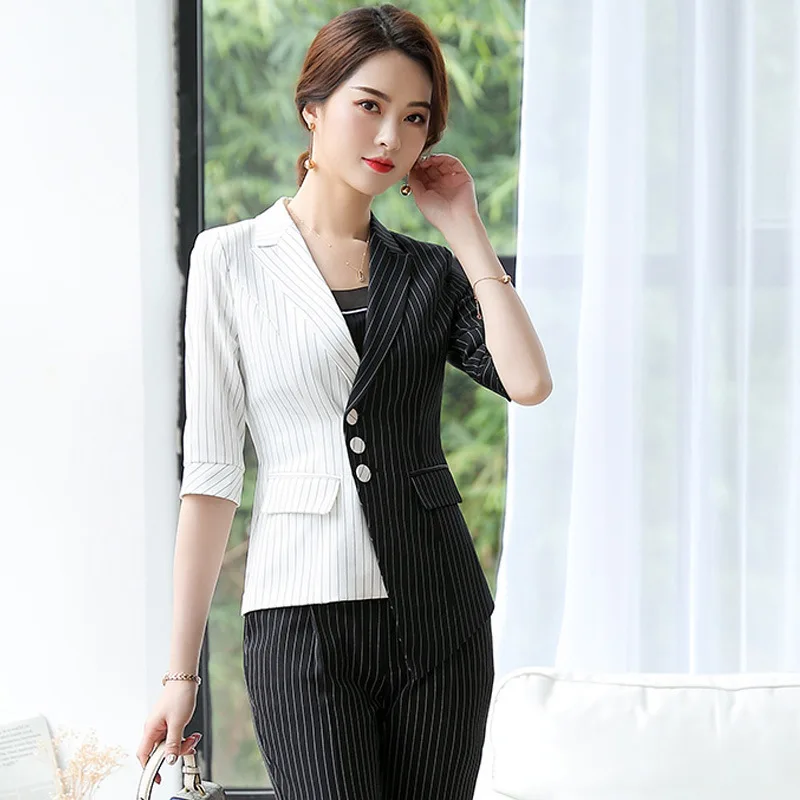 Весна и осень офисные профессиональные женские брюки костюмы 2020 новые черно