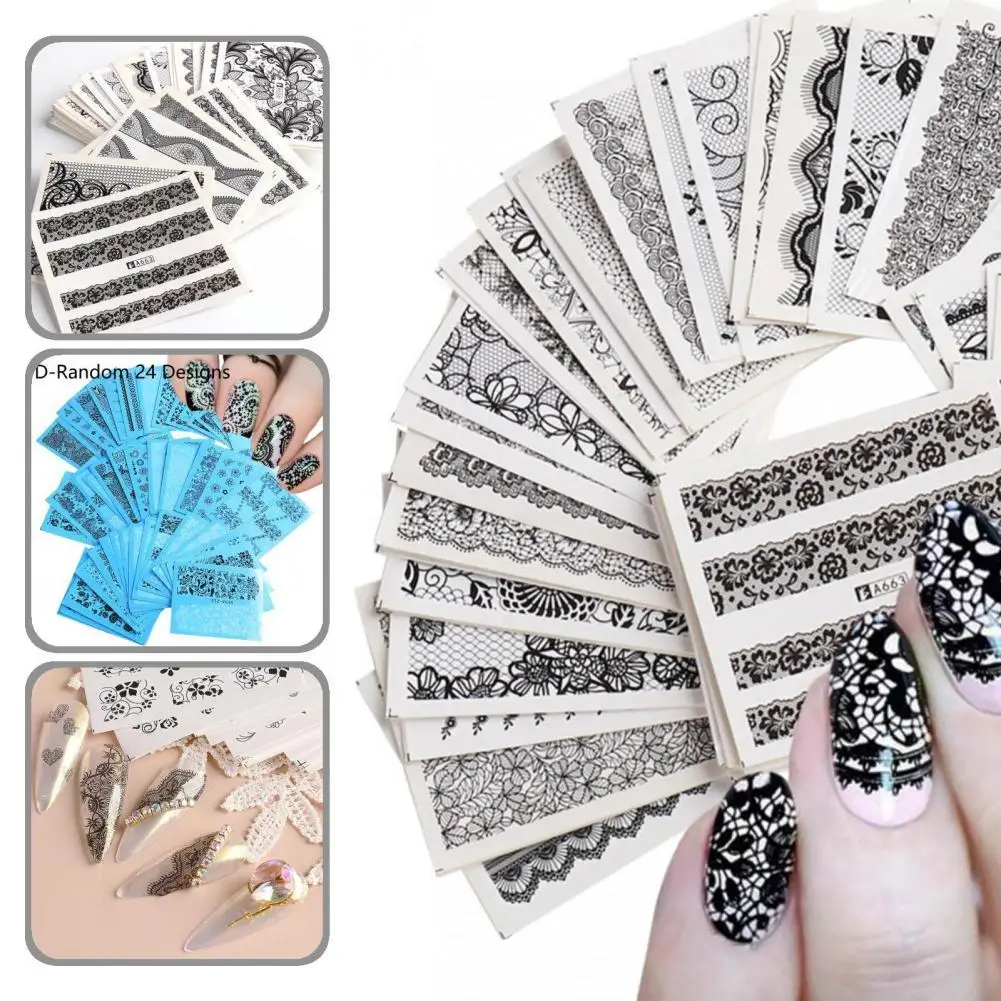 

Легкие 24 шт./компл. изысканные маникюрные фольги переносные украшения для ногтей ультратонкие переводки для ногтей яркие изображения для ж...