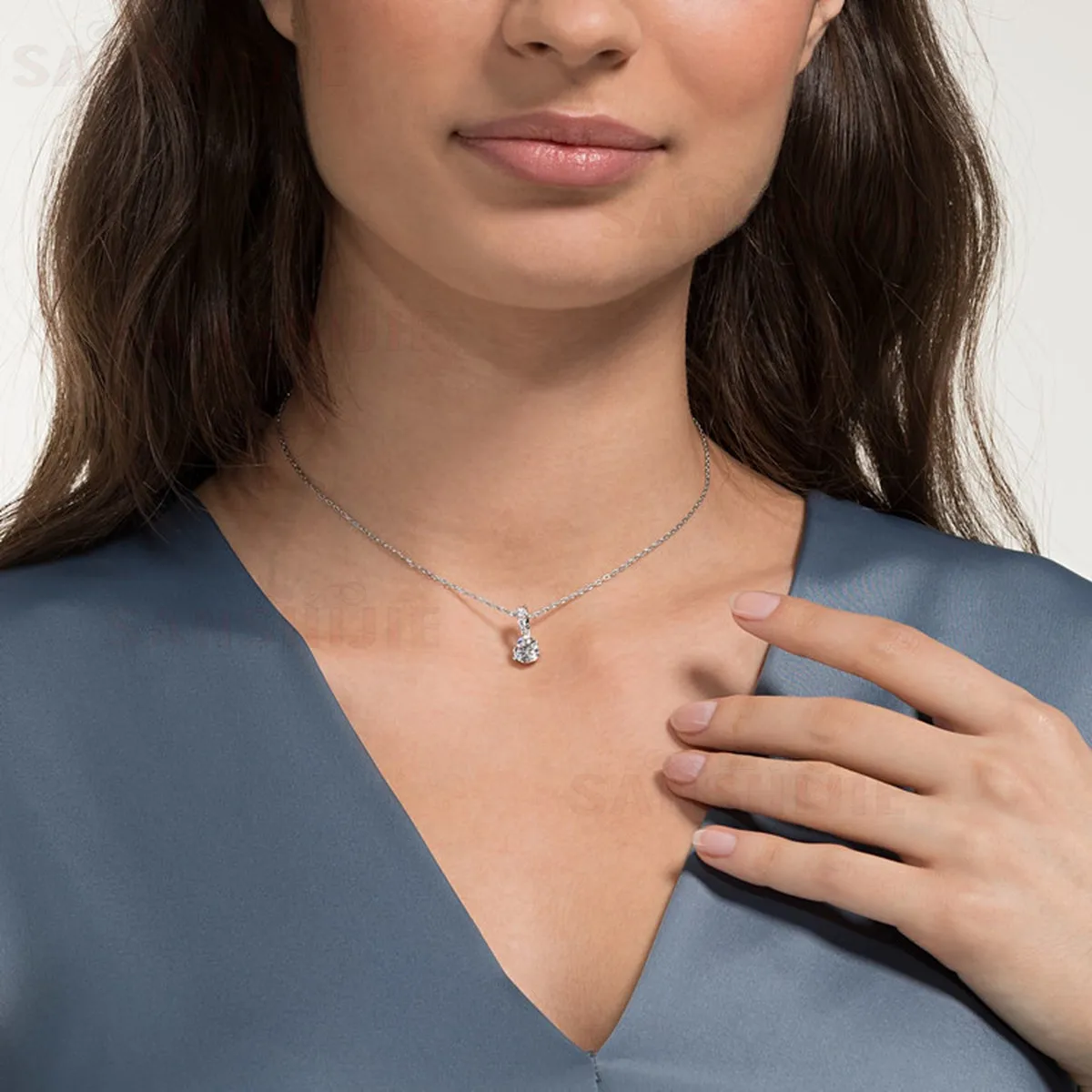 

SWA With Box Fashion JewelryTimeless Classic Elements Decorated with Exquisite Crystal Women's Pendant Necklace Romantic Gift