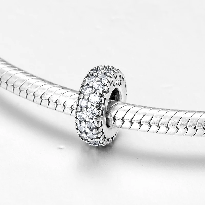 2018 Горячие сверкающие CZ Изящные бусины разделители для женщин подарок 925