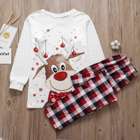 christmas gift family matching pajamas set deer adult kid family matching clothes toppants xmas sleepwear pjs set baby romper