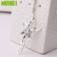 movie jewelry arwen evenstar necklace silver color crystal pendant necklaces for women jewelry gift b067