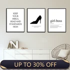 Картина на холсте с изображением девушки на высоком каблуке, Постер в скандинавском стиле, Настенная картина для гостиной, спальни, украшение для дома