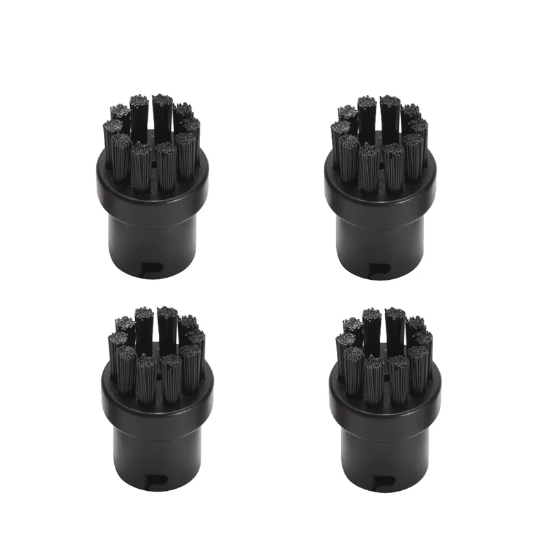

4 Pcs Round Nylon Brushes for Karcher Steam Mop Cleaners Brush Household Cleaning Attachment Adapter Dust Remove