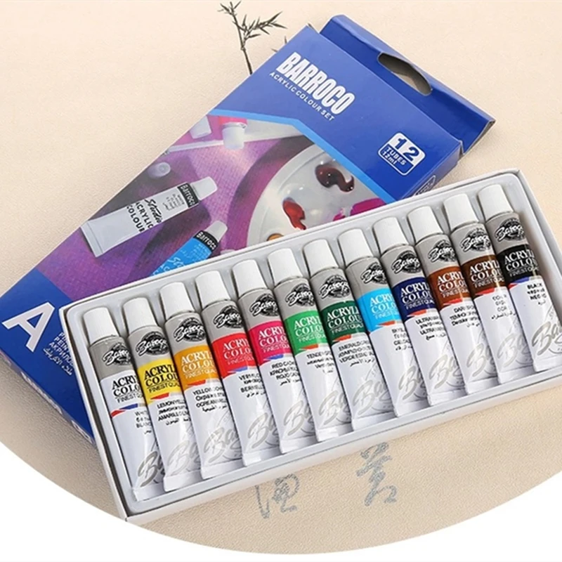 

12Colors Acrylic Paint Color Set Acrylic Paints Pigment for Artists Ceramic Stone Wall Craft Paints Color Pigments Art Suppliers