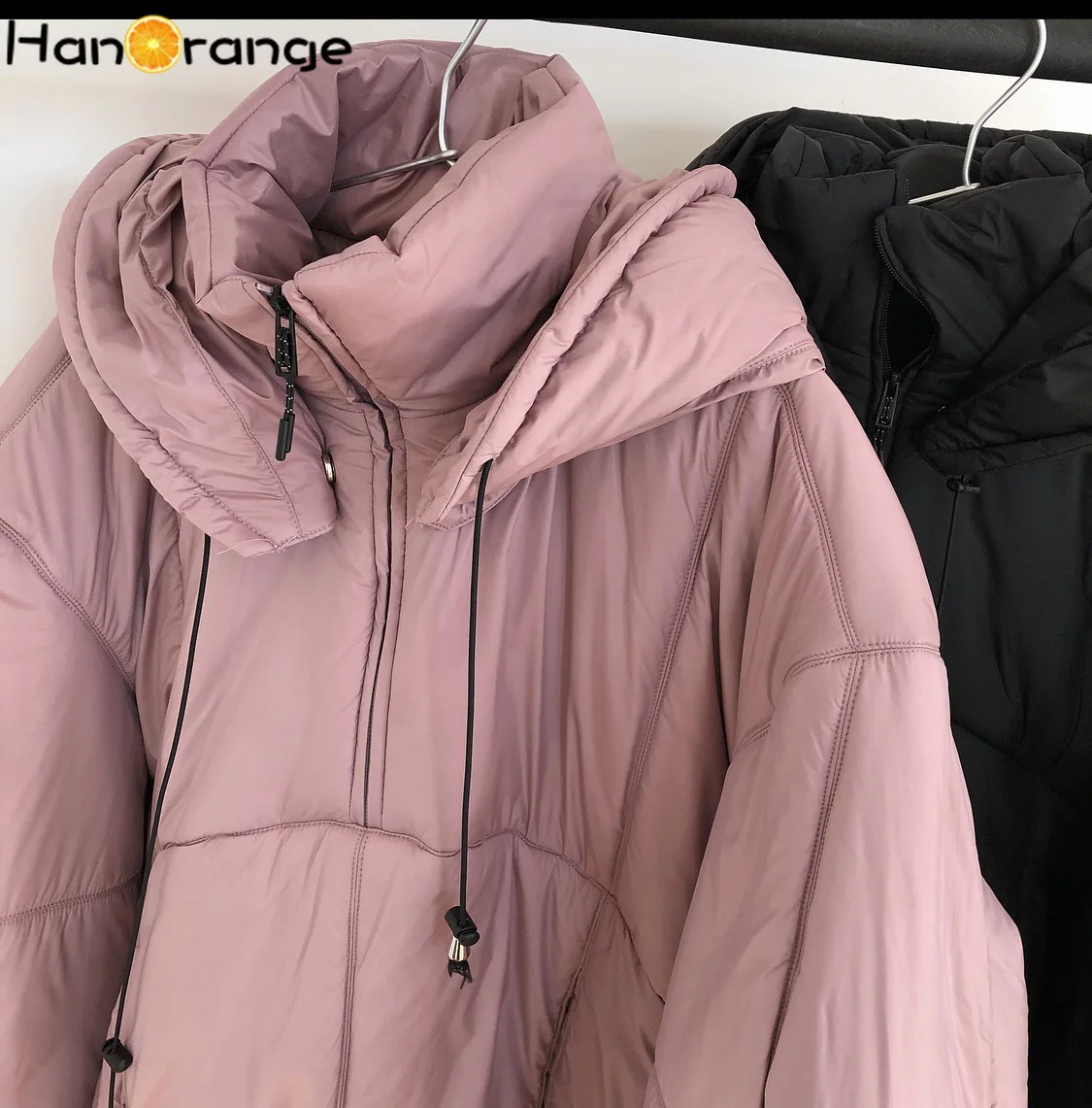 

Winter Female Oversize Parkas Loose Cotton Padded Jacket Thickened Bread Suit with Cap