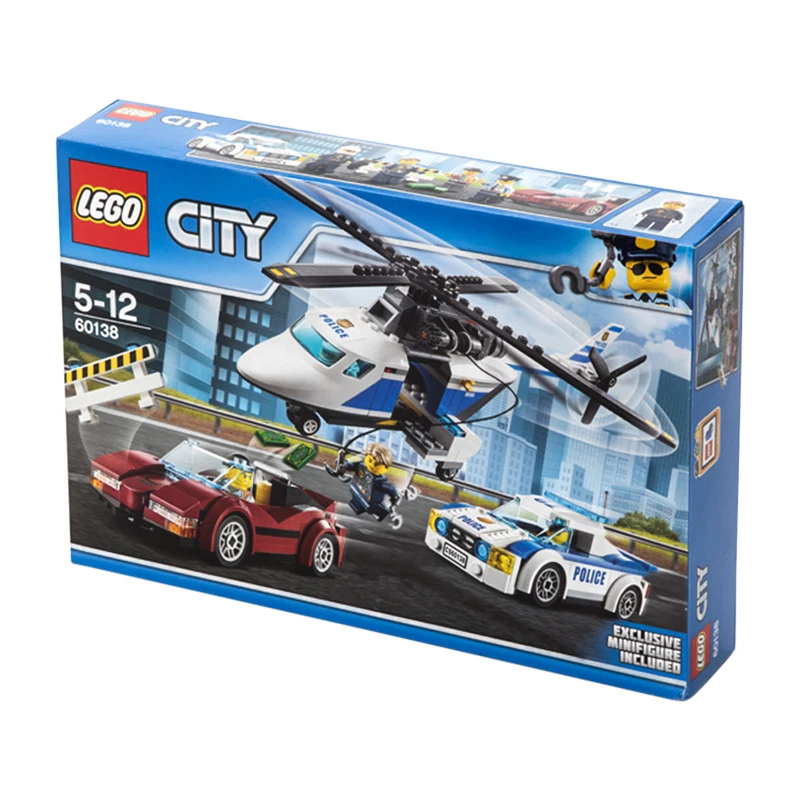 Конструктор LEGO City 60138 совместимый с Legoing 3 в 1 полицейский вертолет спортивный