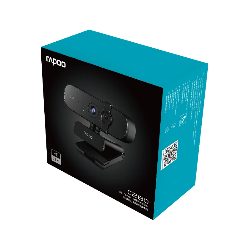 Оригинальная веб камера Rapoo C280 2K HD с USB 2 0 и микрофоном вращающиеся камеры для